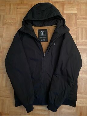 Volcom black and tan winter bomber jacket/coat